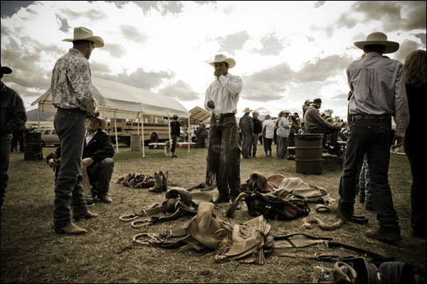 Helmville Rodeo Photography: Cowboys Getting Ready to Ride