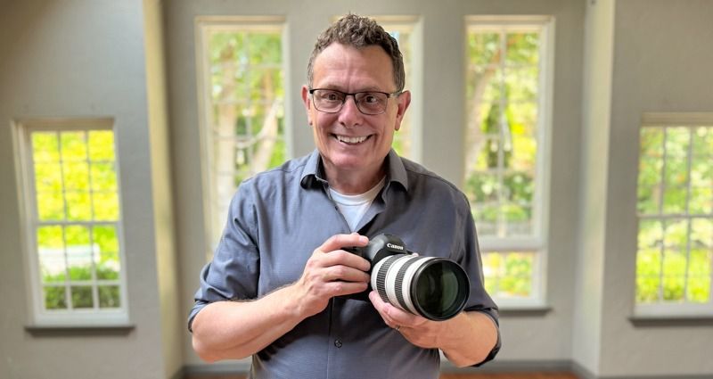 terry cyr with camera in his studio web